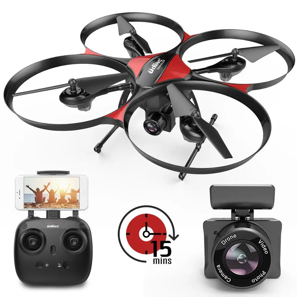 

DROCON Wi-Fi Drone with FPV 720P HD Camera and Real-time Video, 4GB TF Card Include for Beginners with a 15-min Flight Time