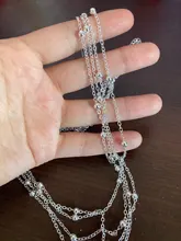 Collar de plata de ley 925 con cuentas multicapa para mujer, accesorio elegante, cadena larga, para fiesta de boda