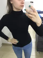 Slim Sweater Pullovers Soft-Shirt Turtleneck Black Jumpers Long-Sleeve Autumn Korean