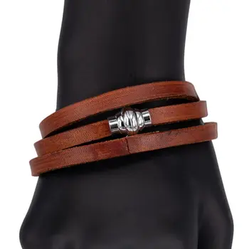 

Leather bracelet otokodesign 55716 (Brown, magnetic lock, genuine leather)