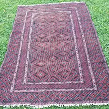 Необычный винтажный Племенной туркмен Афган балух ковер 4'4''X6'3''/132x191 см