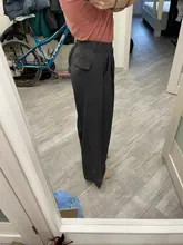 2021 Retro de Color sólido salvaje recto ancho pierna Pantalones mujer primavera nueva moda Coreana de cintura alta pantalones largos
