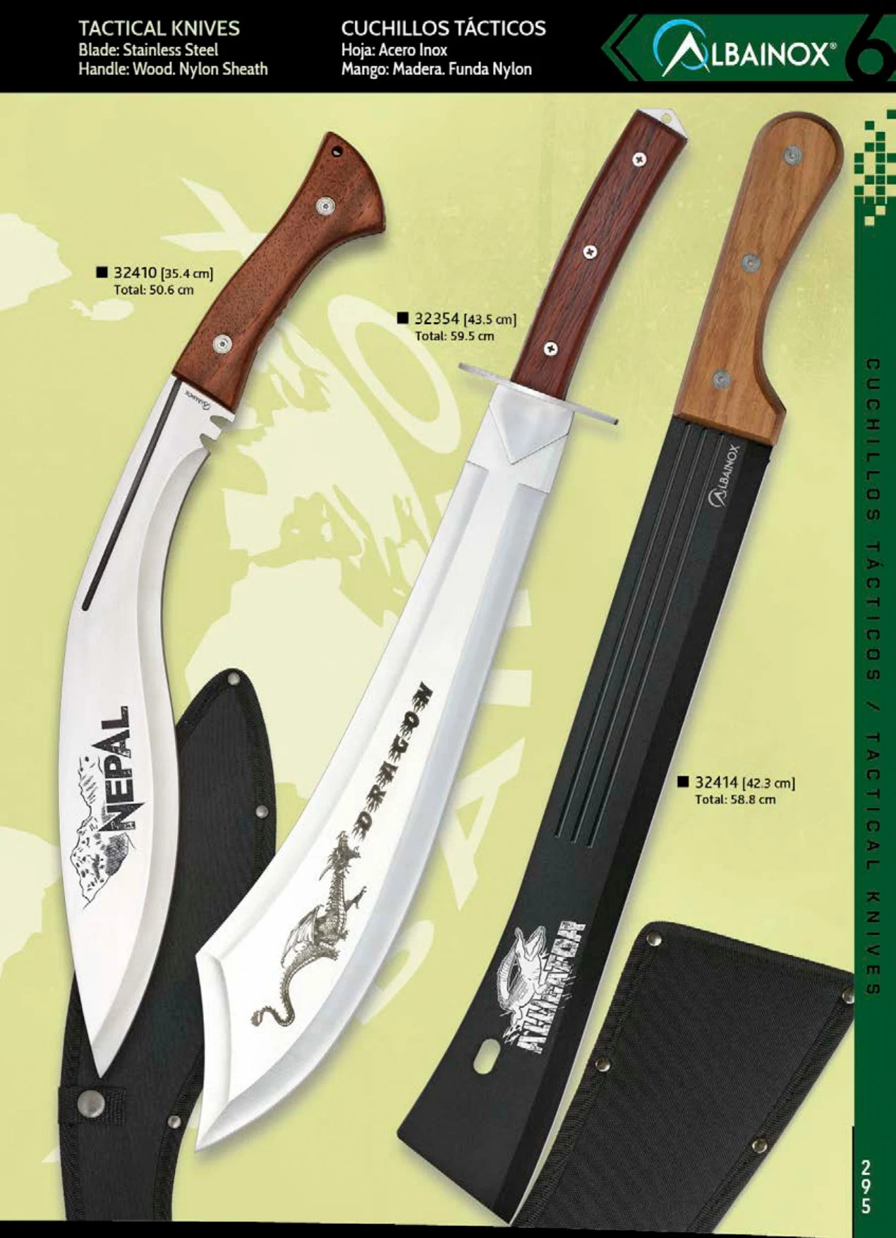 Machete Cortacañas Acero Inox. con - Wood Bamboo World