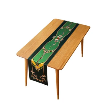 

Modern Table Runner Farmhouse Dining Coffee Table Decorative Butterfly Fruits Pomegranate TV Tea Table Runner Dark Green