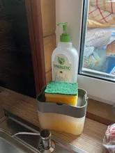 Bomba dispensadora de jabón con esponja, prensa Manual de limpieza, contenedor dispensador de líquido, prensa Manual, organizador de jabón, herramienta de cocina #25