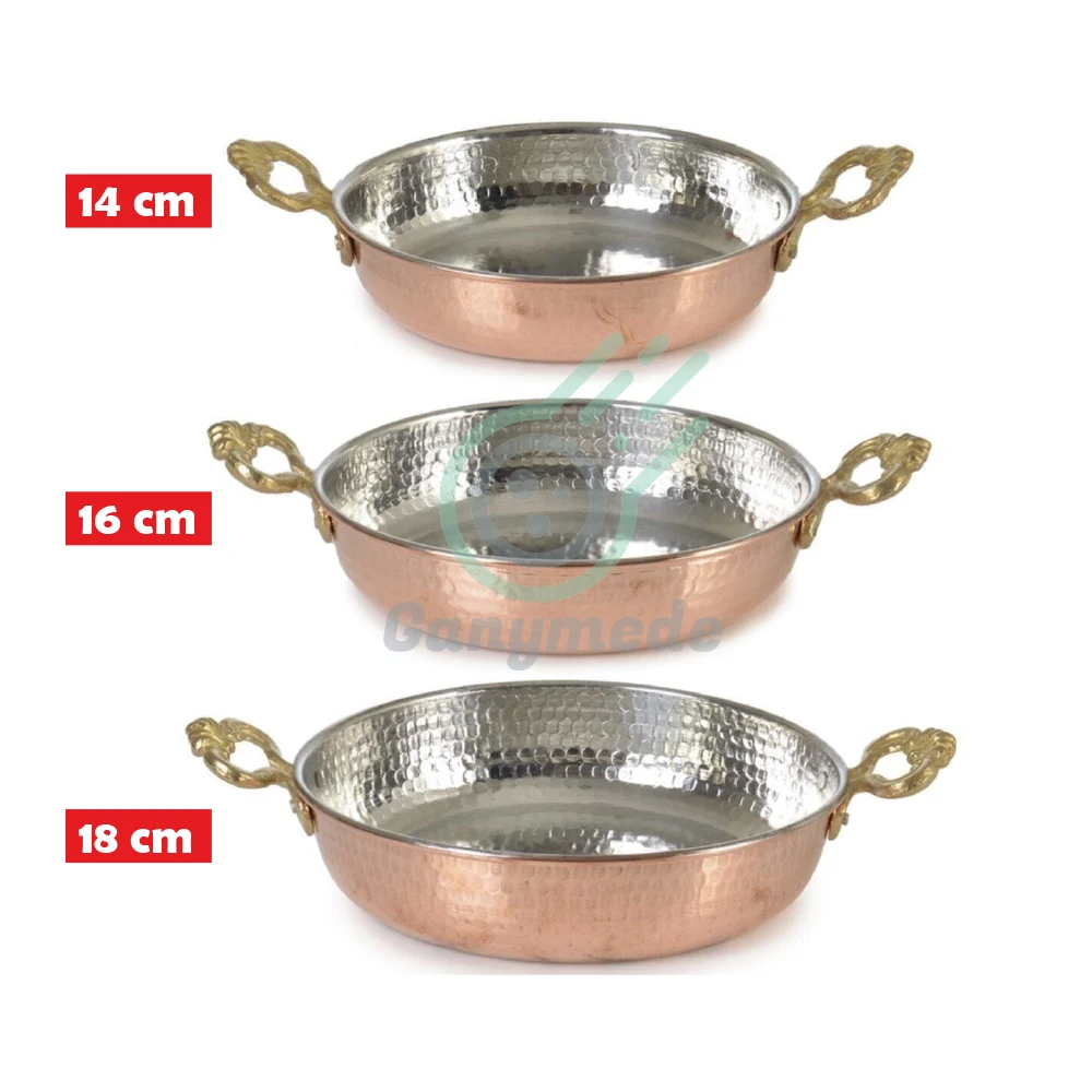 

Copper Pan Set Omelet Egg Pan 3 Pieces Single Egg Kitchen Frying Cooking Pan