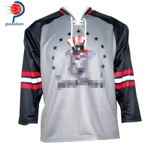 Серая Хоккейная Футболка из полиэстера с сублимационной печатью