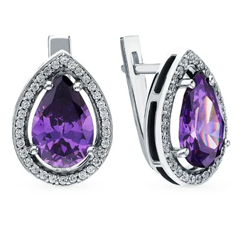 

Silver earrings with cubic zirconia sunlight sample 925