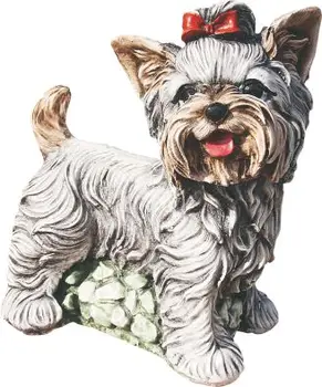 

Decorative figure garden Dog Yorkshire stone 23X26cm. Color