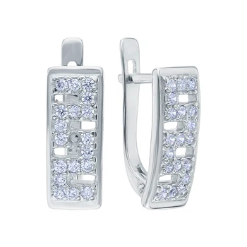 

Silver earrings with cubic zirconia sunlight sample 925