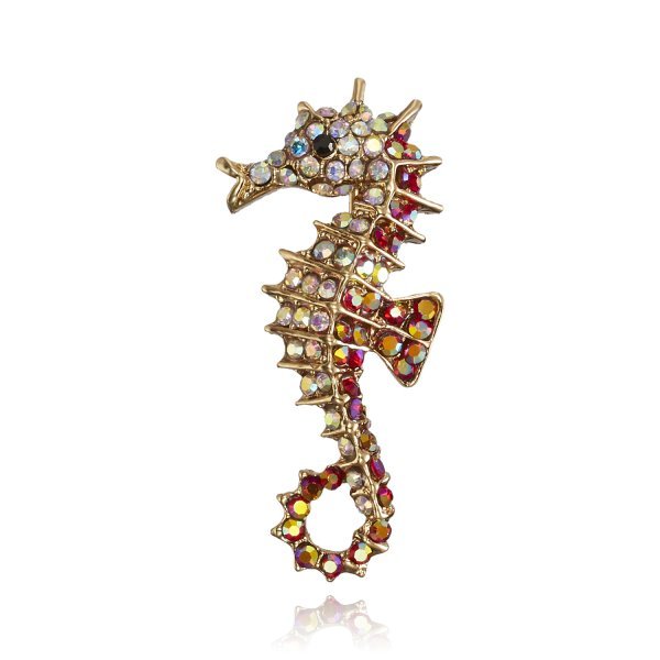 Gold Fish Brooches For Women Cute Sea Snail Aquatic Animal Rhinestone Design Brooch Lapel Pin  Jewelry Gifts Accessories