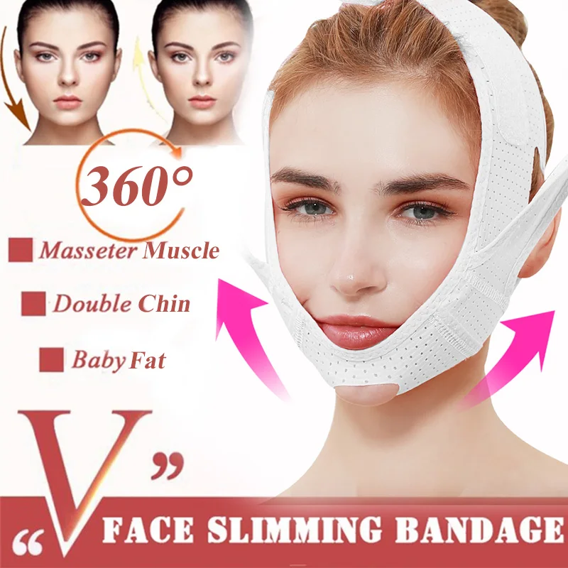 

Breathable V Face Lifting Mask Adjustable Cheek Lift Up Band Face Thin Mask Reduce Double Chin Bandage Anti Wrinkle Tension Belt