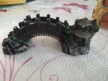 Tanque de peces de acuario decorativo Vintage puente adornos de paisaje árbol para pabellón plantas resina diseño suministros para mascotas casa Decoración