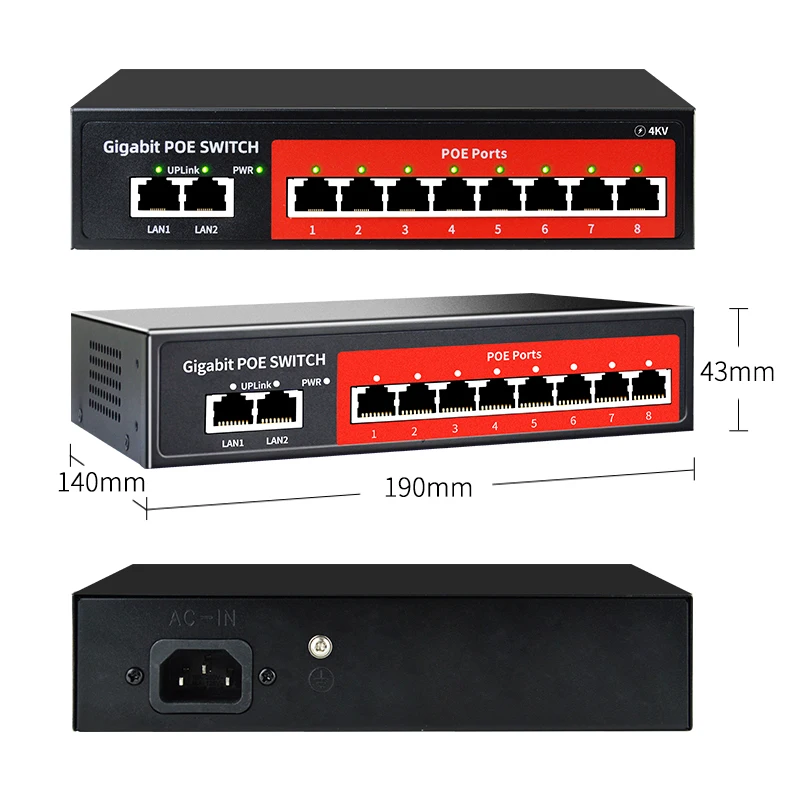 Steamemo-switch Ethernet para Câmera ip Gigabit Completo ai Poe 48v Portas Potência Integrada 120w Rede de Comutadores Ethernet ap sem Fio - Imagem 5