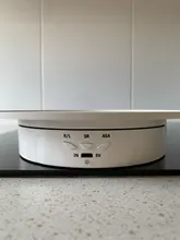 Soporte de pantalla eléctrico rotatorio inteligente, 3 velocidades, 20cm, espejo, disco giratorio de bisutería, batería, USB