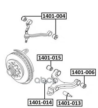 

Silentblock front lower lever Ssang Yong Rexton II 2006-asva art. 1401-006