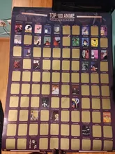 Decoración de la parte superior del hogar, póster de Anime rascador, lista de cubo de Anime, iconos artísticos prémium, gran regalo para los fanáticos del Anime, 100