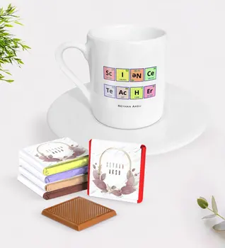

Personalized the Natural Science Teacher is Turkish coffee Cup and Chocolate Gift Seti-3