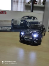 Rolls Royce-Coche en miniatura de aleación, coche en miniatura de aleación, simulación de SUV, modelo de coches de Metal, luz de sonido, escala trasera, Miniatur, HC0004, 1:24