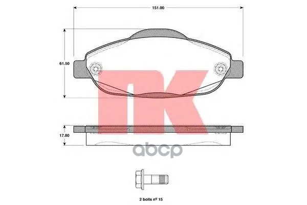 Колодки Тормозные Peugeot 308 07-/3008 09- Передние Nk 223747 Nk арт. 223747