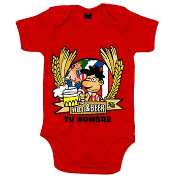 

Baby bodysuit Atleti and Beer customizable with name