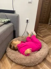 DEKO-camas supersuaves para perros, cojín redondo mullidas de gato, esterilla cálida y cómoda para dormir, sofá lavable, suministros para cachorros