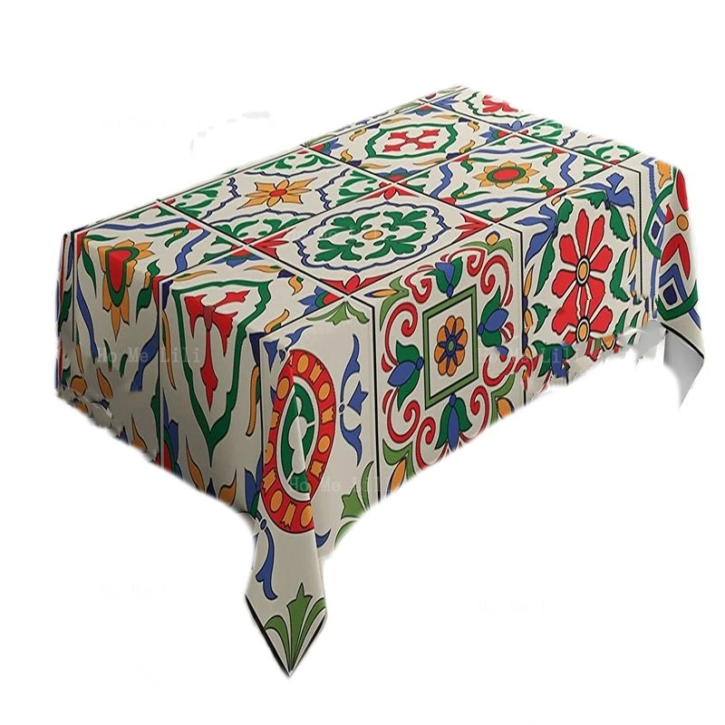 

Moroccan Tablecloth Gorgeous Classic Pattern Of Flowers Leaves Traditional Designed Dining Room Kitchen Rectangular Decor