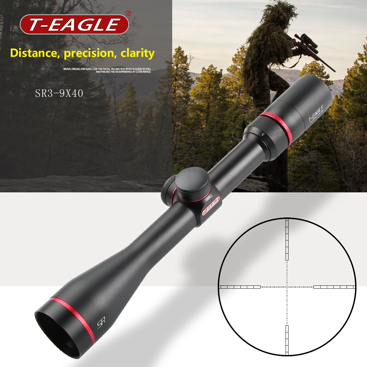 PROD 1005001667194511 T-eagle SR 3-9X40 optical sight Air Rifle Optics
Sniper Scope Compact Riflescopes with 20mm/11mm Rail mounts for hunting