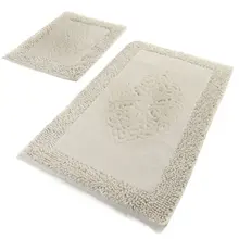 Коврики для ванной нескользящие Противоскользящие коврики Нескользящие противоскользящие Pianta хлопок Экрю 2'Li набор 60X100 см-50X60 см
