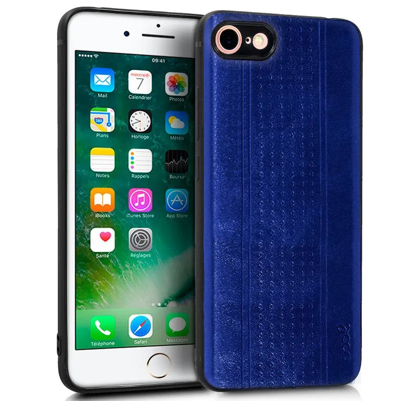 Чехол для Iphone 7/iPhone 8 кожа синяя кожа