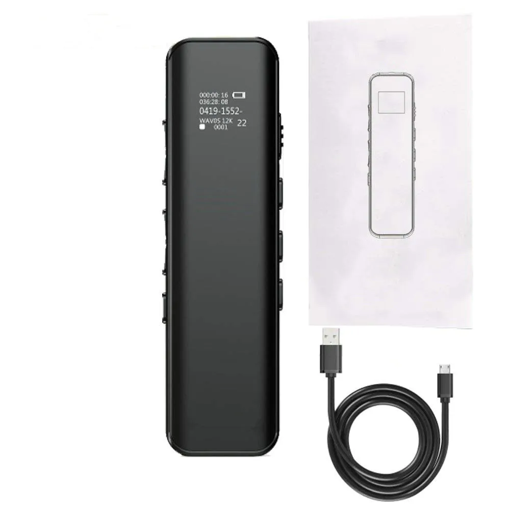 

V87 Digital Activated Voice Recorder Hotkey Sound Audio Recording Double Microphones Noise Reduction Lock 3D Edge Screen