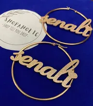 Nextvance-pendiente esmerilado de acero inoxidable con nombre personalizado, Color negro, Punk, regalo, joyería