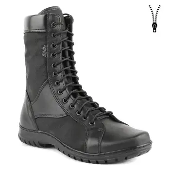 

summer genuine leather lace-up black ankle boots men high shoes flat military boots made in Russia 0054/22 WA