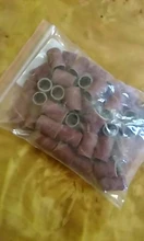 50 pzas/unids/lote cabezales cilíndricos montados mangas abrasivas bandas de lijado 80 #120 #180 # para manicura de uñas herramientas