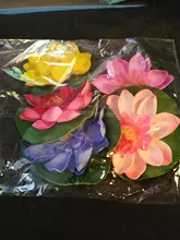 Lirio de agua flotante Artificial, decoración de estanque de flores de loto EVA, 10cm, ornamento de planta, decoración de jardín para el hogar, 5 uds.