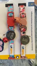 UFBemo 2 uds paquete perro Collar para cachorros y gatos con campana ajustable etiqueta de identificación de nombre personalizado Breakaway Collar accesorios para mascotas como un regalo