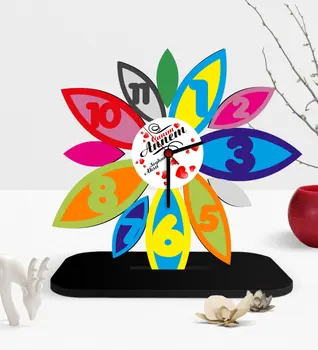 

Personalized Decorative Dear Mum Flower Wooden Desktop Clock
