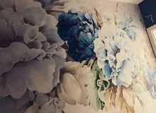 Photo Wallpaper Mural Flower Bedroom Living-Room Custom Beibehang Background Peony Hand-Painted