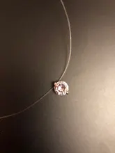 Collar de hilo de pescar transparente para mujer, cadena Invisible de Color plateado, gargantilla de diamantes de imitación para mujer