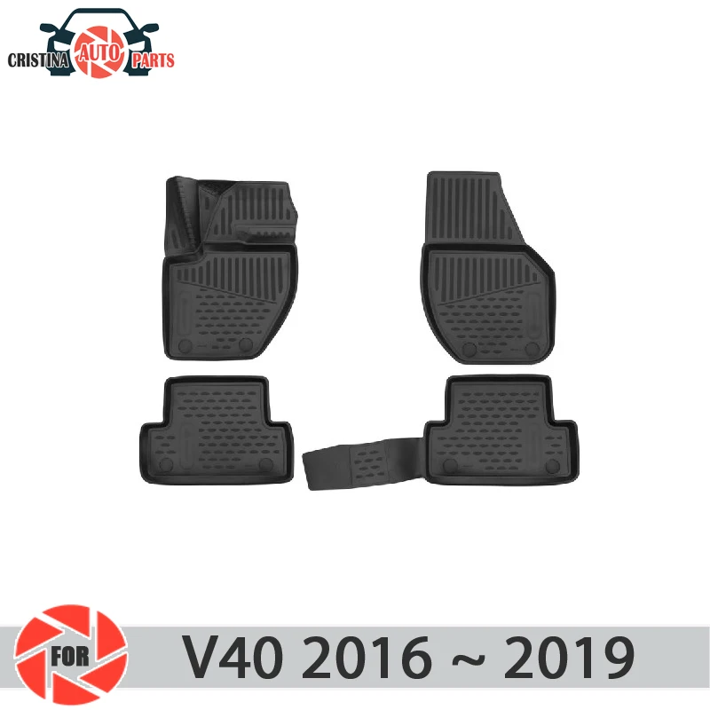 Floor mats for Volvo V40~ rugs non slip polyurethane dirt protection interior car styling accessories