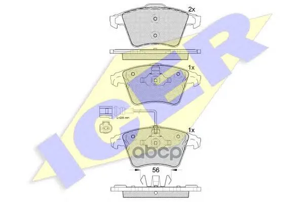 181778_колодки Дисковые Передние! Vw T5/Multivan 2.0i/3.2i/1.9tdi/2.5tdi 03 Icer 181778 Icer арт. 181778