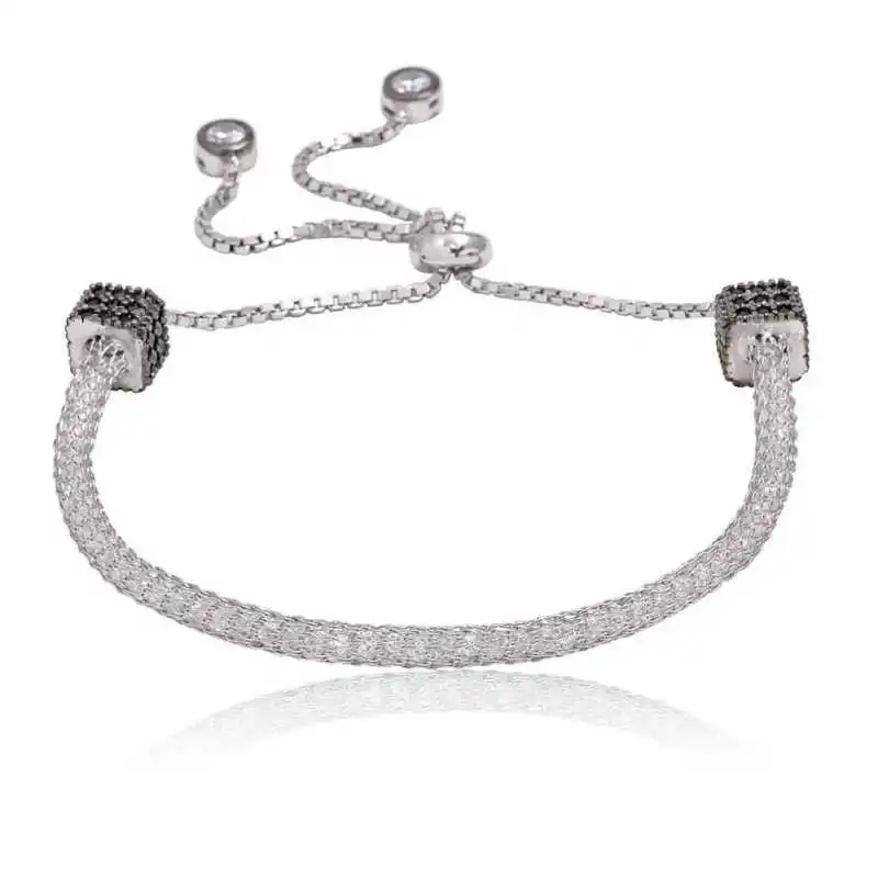 KUTAYDAN 925 пробы Серебряный кубический цирконий ажурный женский браслет
