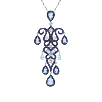 

Gold pendant with sapphires and Topaz sunlight sample 585