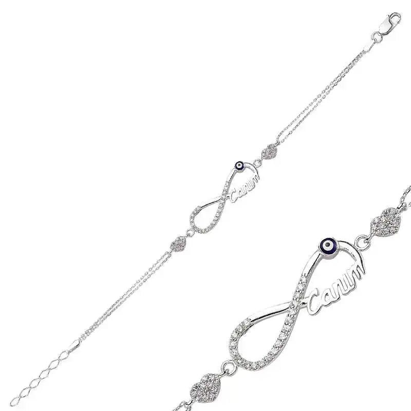 KUTAYDAN 925 пробы серебряный браслет Infinity Dearie женский