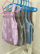 Pelele de diseño de conejo de Pascua para bebé recién nacido, sin mangas, de punto, a la moda