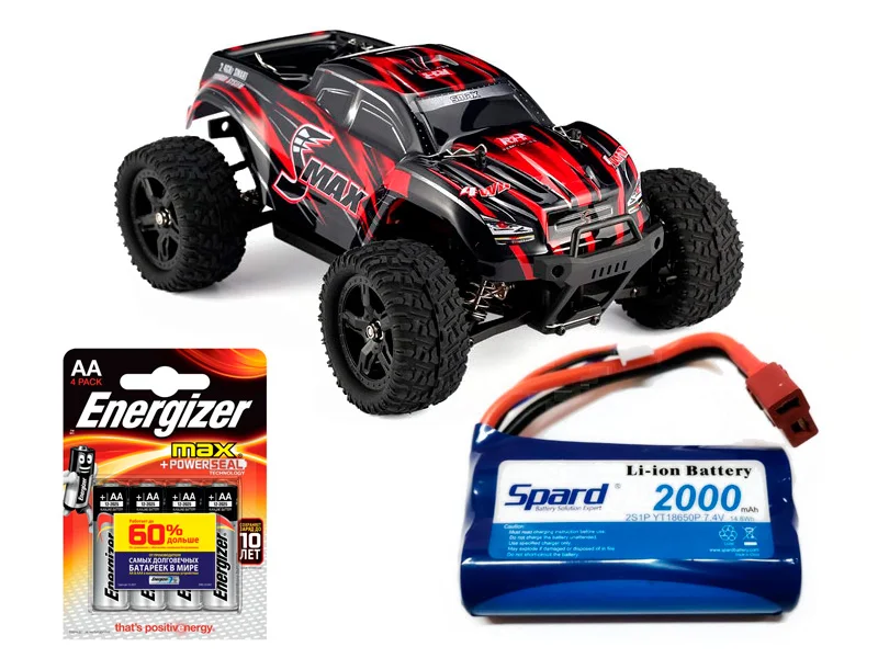 Радиоуправляемая машина Remo Hobby Smax 1:16 4WD RH1631 монстр на пульте с влагозащитой электроники - Цвет: Car + Extra battery 2000mah + 4AA battery