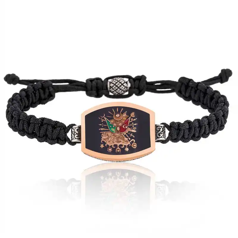 

Armagano 100% 925 Sterling Silver Ottoman State Crested Macrame Men 'S Bracelet High Quality and Original Men 'S Wrist Straps