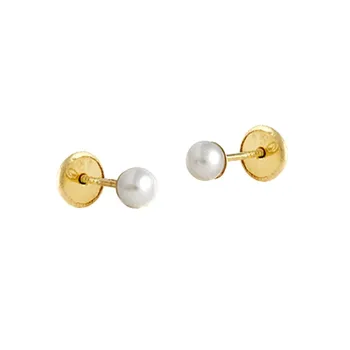 

Earrings 18k Yellow Gold model Earrings Baby (2 Beads Cultured) Measurement: 3mm. (Opener tip)