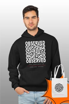 

Angemiel Wear Observed Black Male Hooded Sweatshirt Bags Kombin