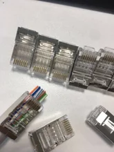 Modular-Plug Shielded Cat6-Connector 8p8c-Ends Gold-Plated Pass-Through Zoerax RJ45 3-Prong